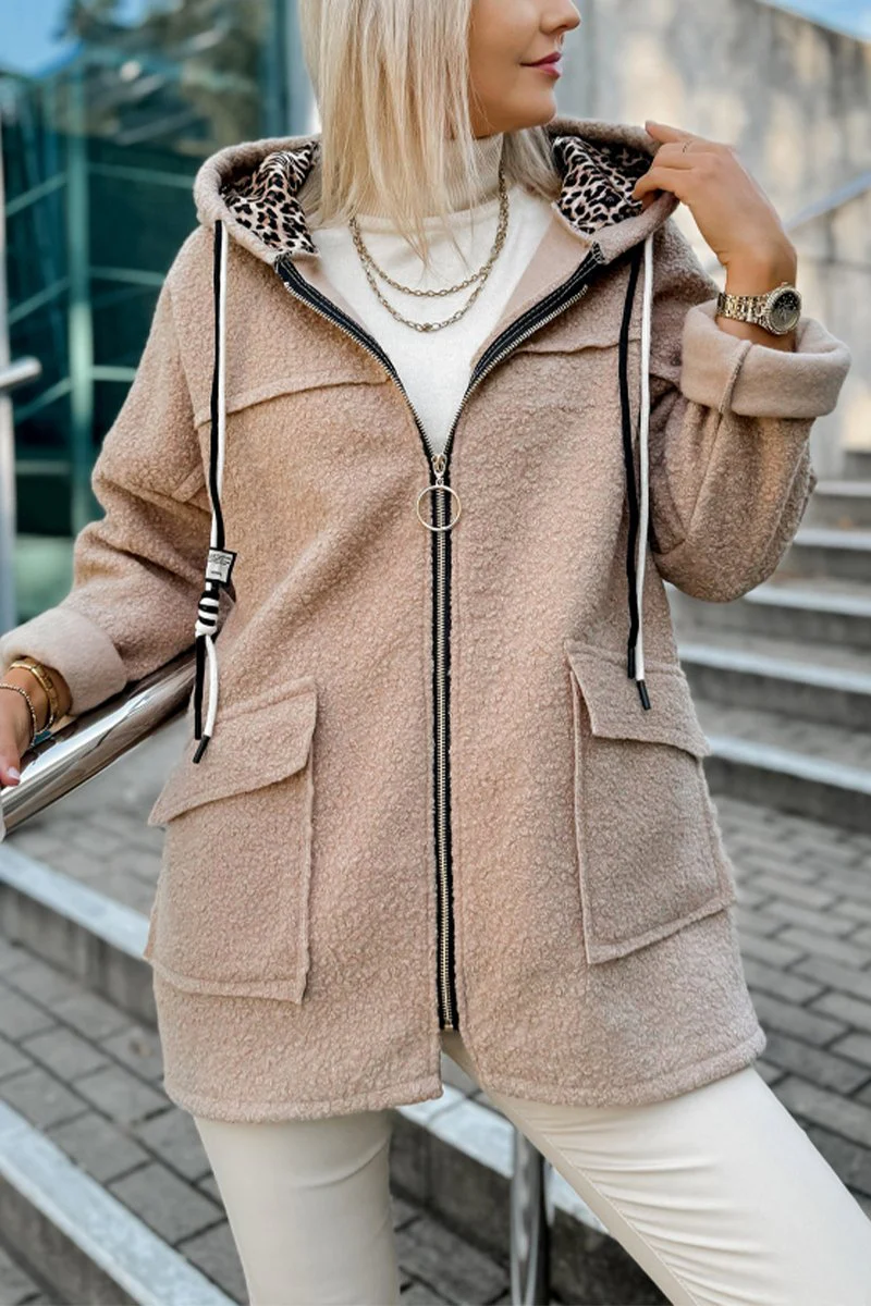 Women's Casual Hooded Lambskin Jacket